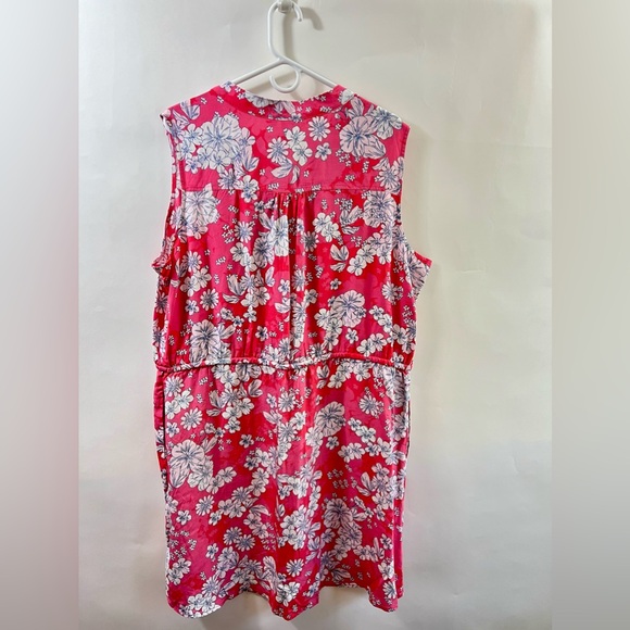 GAP Women’s Tie Waist Dress In Rayon Coral Floral Print XXL - Picture 11 of 12
